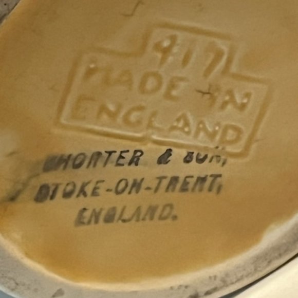 Shorter & Son Water Pitcher Peach Yellow Ceramic Pottery Art Deco 1930's-1940's - Picture 4 of 5